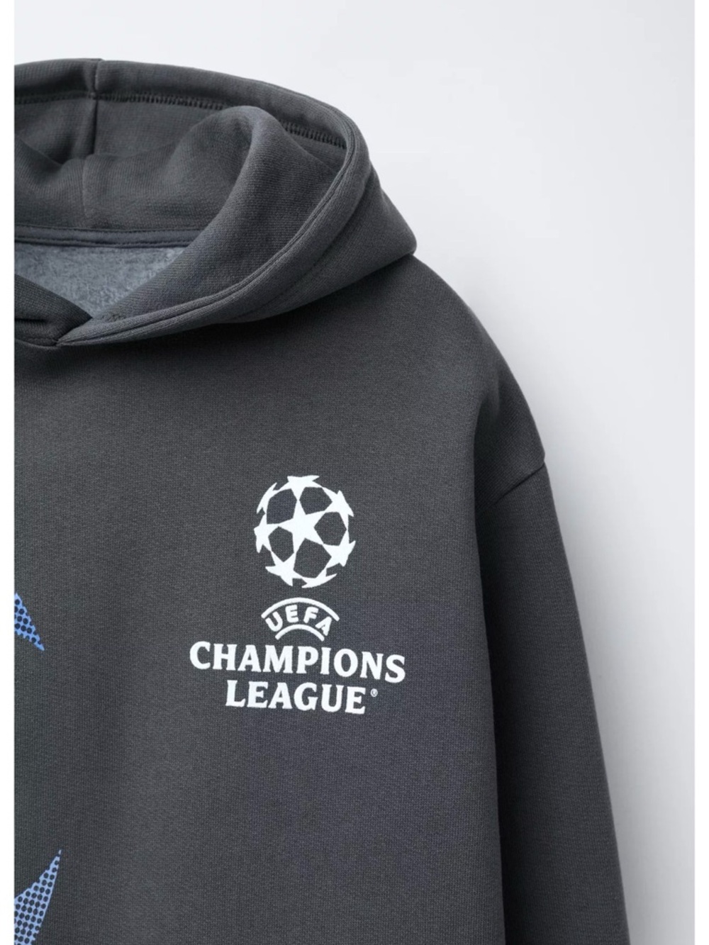Kids' Charcoal Hoodie with Blue Graphic - Picture 3 of 6